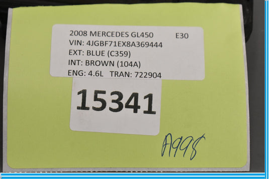 06-13 Mercedes GL550 GL450 Rear Trunk Tailgate Release Open Handle Oem