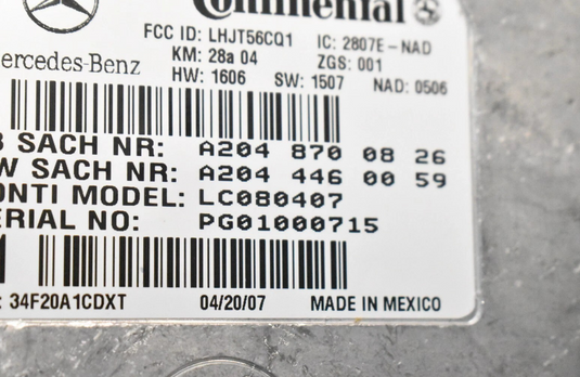 08-11 Mercedes Benz C300 C350 Communication Control Module Unit 2048700826 OEM