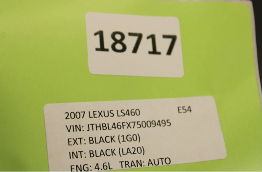 07-09 Lexus LS460 Front Left Driver Side Upper Seat Back Cover Trim Panel Oem