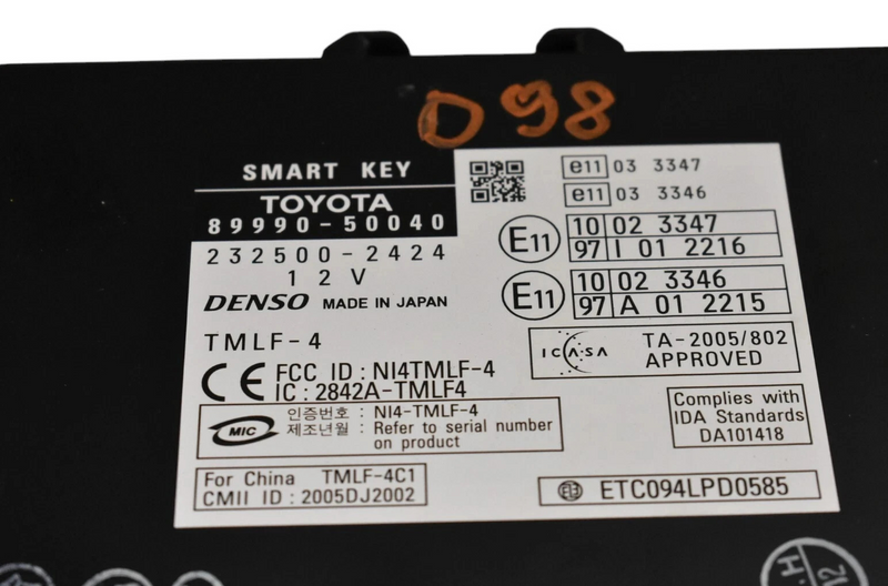 Load image into Gallery viewer, 07-09 Lexus LS460 Smart Keyless Computer Control Module Unit ECU 8999050040 Oem
