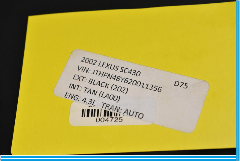 Load image into Gallery viewer, 02-10 Lexus SC430 Rear Right Passenger Side Door Quarter Window Glass Oem
