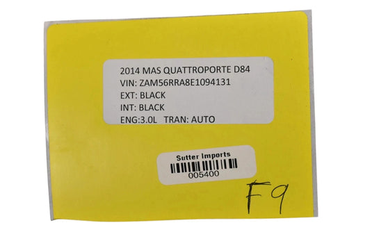 14-21 Maserati Quattroporte Front Left Side Fender Liner Splash Shield Guard Oem
