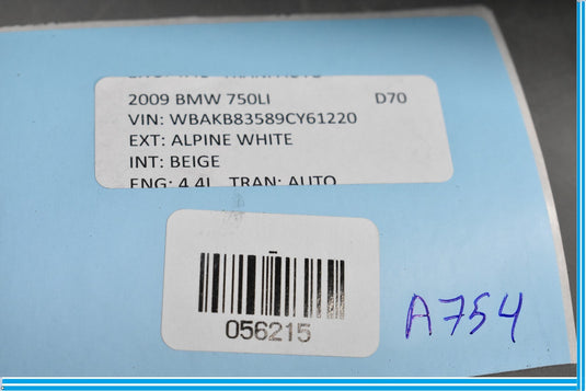 09-15 BMW 750I 750LI F01 F02 Fuel Tank Door Lid Trim White  51177198167 Oem