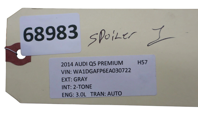 Load image into Gallery viewer, 13-17 Audi SQ5 Q5 Rear Trunk Spoiler Wing W/ Brake Light Gray 8R0827933CGRU Oem
