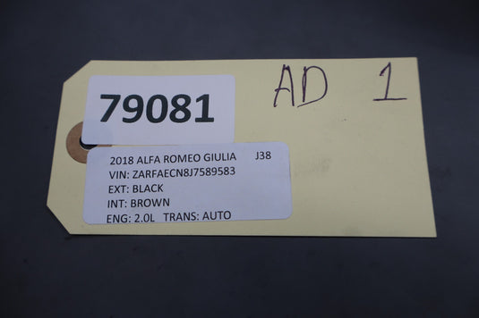 17-19 Alfa Romeo Giulia Engine Intercooler Hose Tube w/Sensor 05281937 Oem