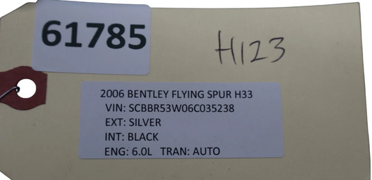 06-13 Bentley Continental Flying Spur Interior Center Rear View Mirror Black OEM