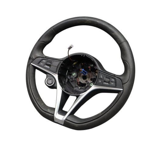 17-22 Alfa Romeo Giulia Steering Wheel Black Leather w/ Switch Buttons Oem
