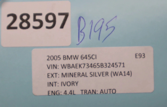 04-10 BMW E64 645Ci 650i Right Side Door Corner Tweeter Speaker 51337143998 Oem