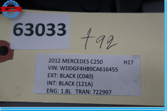08-14 Mercedes C250 C300 C350 Rear Left C Pillar Upper Quarter Trim Cover Oem