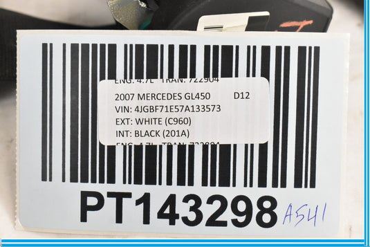 06-09 Mercedes W164 ML63 AMG Front Left Side Seat Belt Seatbelt Retractor