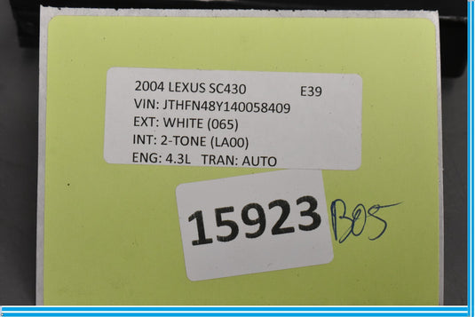 02-10 Lexus SC430 Front Right Passenger Side Door Control Module Unit Oem