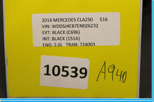 14-19 Mercedes W117 CLA250 Front Right Side Exterior Door Handle Black Oem
