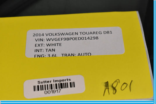 11-18 Volkswagen VW Touareg Front Left Driver Door Vent Window Glass Oem