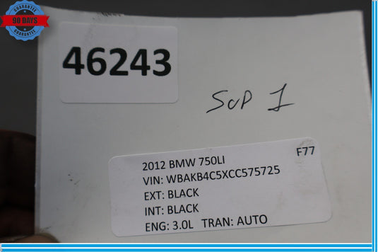 09-15 BMW 740i 740Li 750i Front Radiator Support Reinforcement Bar Rear Oem