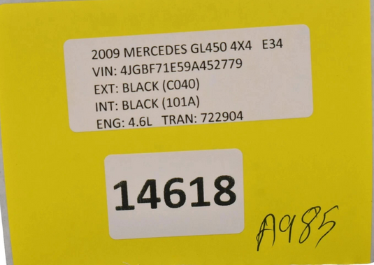06-13 Mercedes W164 GL550 GL450 Headlight Control Switch Module A1645453004 Oem