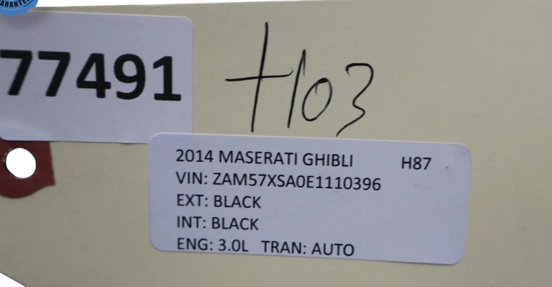 Load image into Gallery viewer, 14-18 Maserati Ghibli Front Right Intercooler Duct Shroud Black 670004139 Oem
