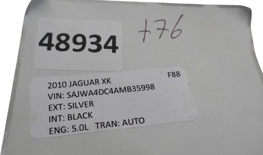 07-15 Jaguar XK XKR Front Left Side A Pillar Trim Panel Black 6W83513B43AE Oem