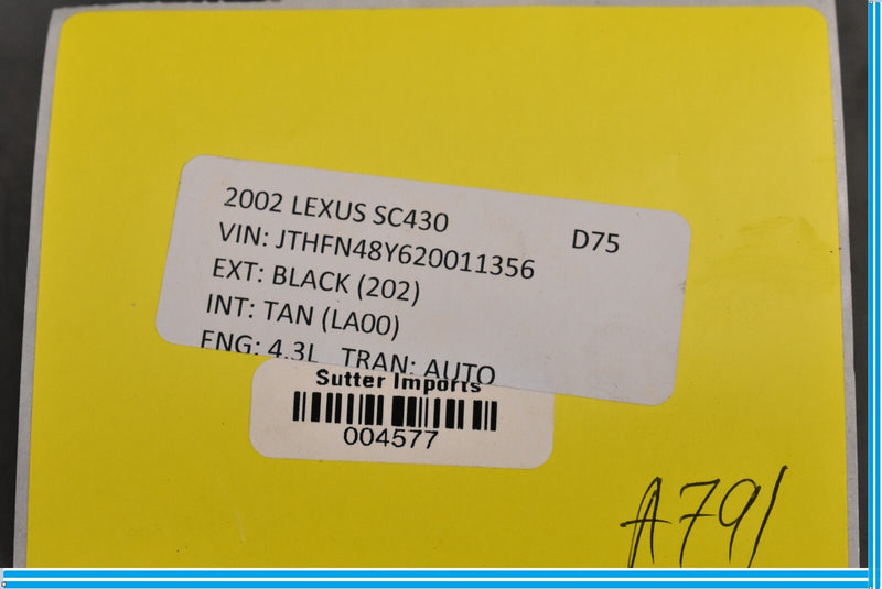 Load image into Gallery viewer, 02-10 Lexus SC430 Front Left Driver Side Head Rest Back Cover Trim Oem
