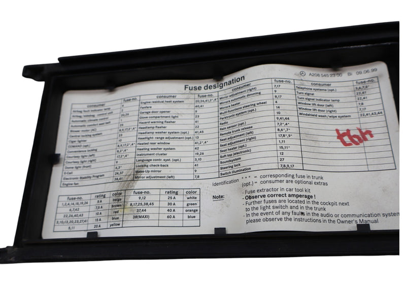 Load image into Gallery viewer, 98-03 Mercedes W208 CLK320 Under Hood Fuse Box Cover Lid Cap A2085452300 Oem
