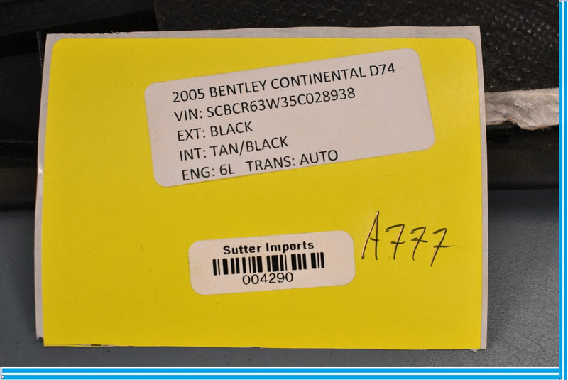 Load image into Gallery viewer, 03-10 Bentley Continental Rear Right Passenger C Pillar Cover Trim Panel Oem
