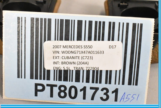 07-09 Mercedes S550 S600 W221 Center Console Phone Pad Trim Cover Oem