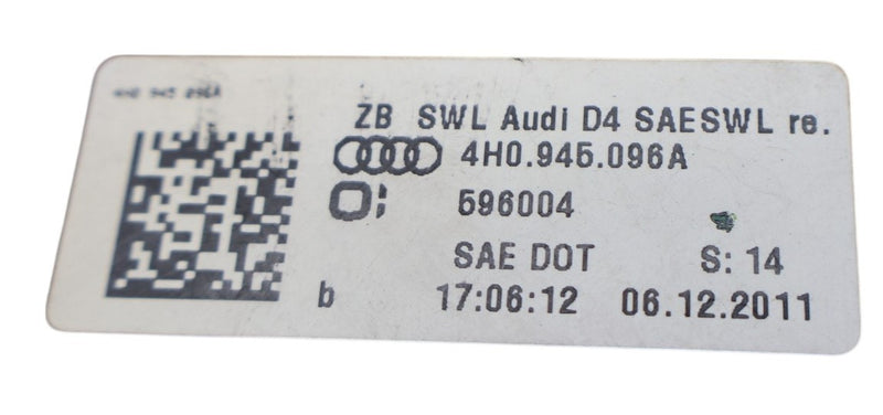 Load image into Gallery viewer, 11-14 Audi A8 A8L Quattro Rear Right Passenger Side Outer Tail light lamp Oem
