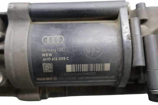 11-18 Audi A8 A8L Quattro Air Suspension Compressor Pump W/ Bracket Oem