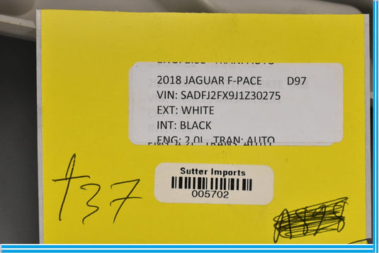 2018-2020 Jaguar E-Pace Rear Right Side C Pillar Upper Trim Panel Jet Oem