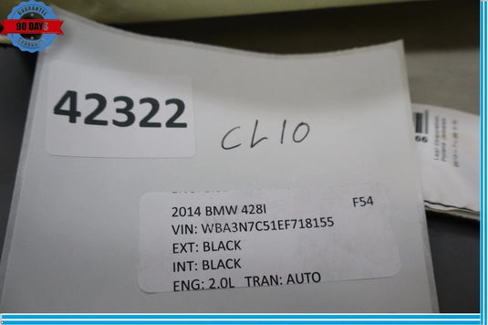 14-20 BMW 428i Front Left Driver Side Lower Bottom Seat Cover Cushion Oem