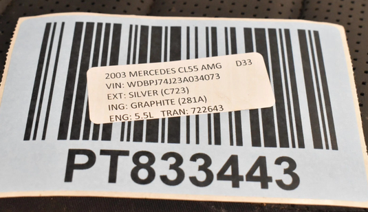 00-06 Mercedes W215 CL500 CL55 AMG Rear Left Lower Side Bottom Seat Cushion Oem