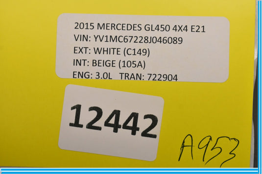 13-16 Mercedes GL450 X166 Tailgate Liftgate Trunk Lock Release Stop Switch Oem