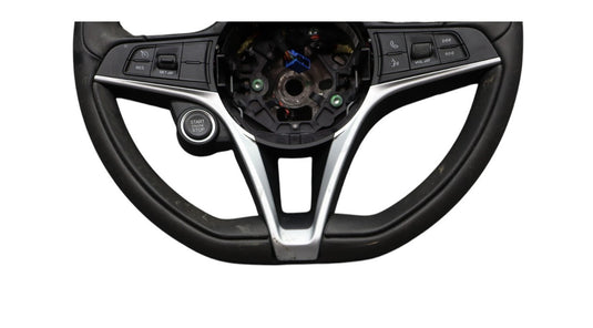 17-22 Alfa Romeo Giulia Steering Wheel Black Leather w/ Switch Buttons Oem
