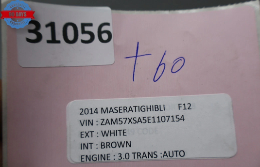 14-19 Maserati Ghibli Rear Bumper Center Lower Molding Trim Panel 670010777 Oem