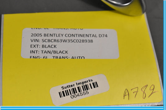 06-12 Bentley Continental Front Left / Right Belt Cover Release Handle Trim Oem