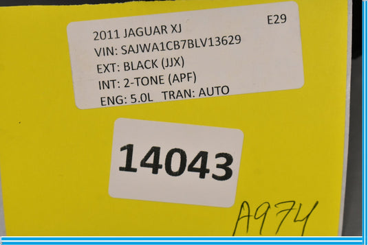 10-19 Jaguar XJ XJL S/C Air Cleaner Inlet Intake Pipe Hose Tube Oem