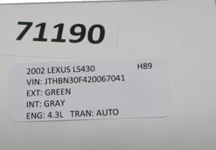 Load image into Gallery viewer, 01-06 Lexus LS430 Rear Left Driver Side Door WIndow Auto Glass 43R00035 Oem
