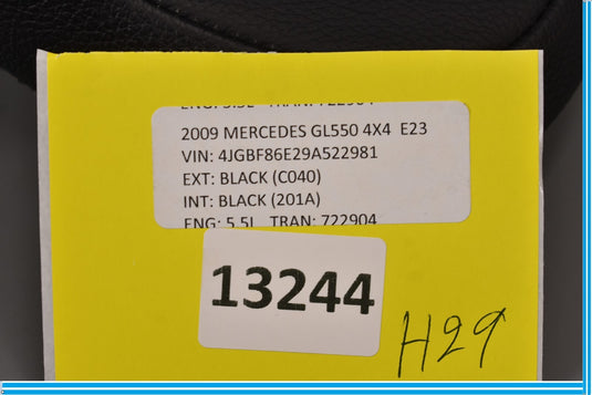 07-12 Mercedes X164 GL450 2nd Row Rear Left/Right Headrest Black OEM