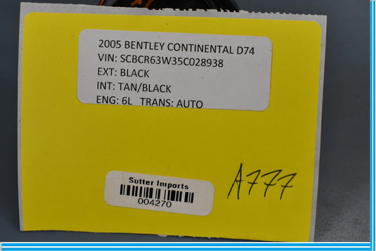 06-12 Bentley Continental Interior Climate Temperature Sensor Housing Oem