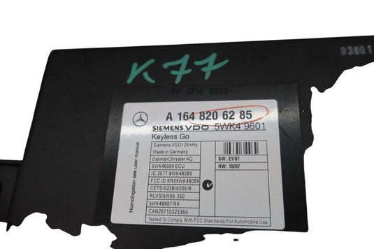 06-12 Mercedes X164 GL350 ML350 GL450 Keyless Go Control Module 1648206285 Oem
