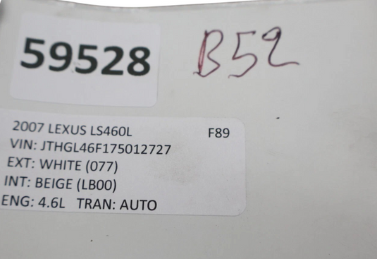 07-17 Lexus LS460 Rear Left Driver Side Quarter Panel Speaker Mark Levinson Oem