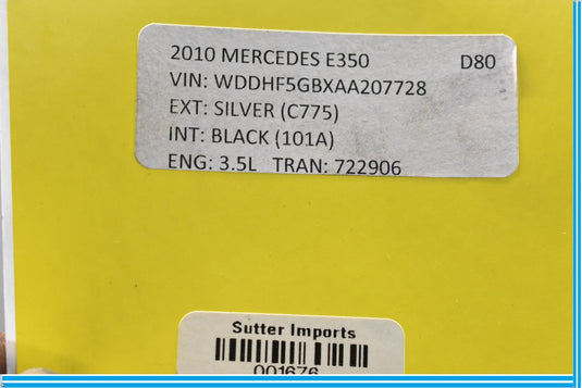10-13 Mercedes E350 E550 Rear Bumper Cover Panel Assembly Black Oem