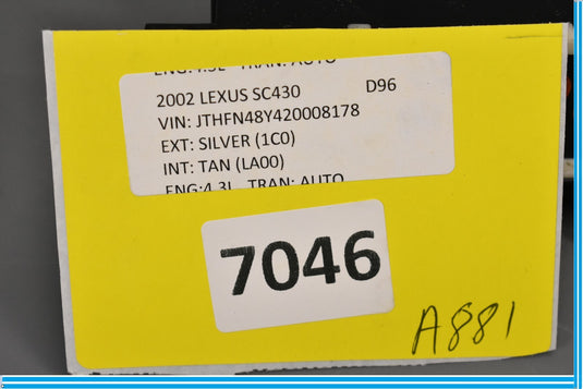 02-10 Lexus SC430 Front Left Driver Seat Adjustment Control Switch Oem