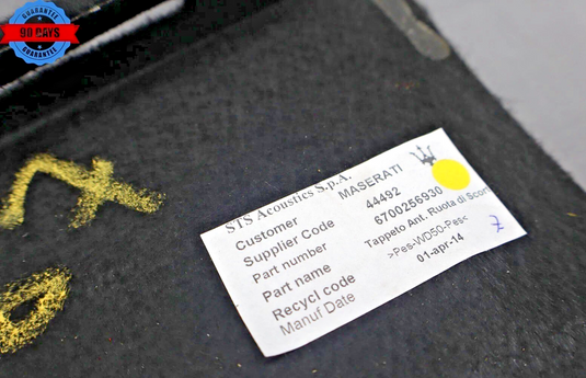 14-19 Maserati Ghibli Rear Trunk Compartment Carpet Cover Trim Panel Oem