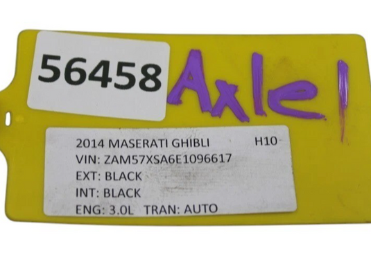 14-17 Maserati Ghibli 3.0L Rear Right Side Axle CV Half Shaft 670005453 Oem