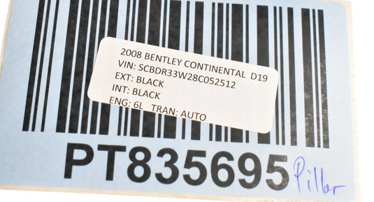 07-11 Bentley Continental GT GTC Front Right Interior A-Pillar Trim Black Oem