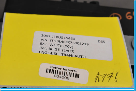 07-09 Lexus LS460 Smart Keyless Control Module Unit 89990-50040 Oem