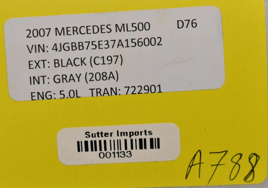 06-11 Mercedes W164 ML350 ML500 Front Left Driver Side Hood Vent Grill Black OEM