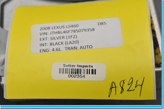 07-09 Lexus LS460 Rear Left Seat Climate Computer Control Module Oem