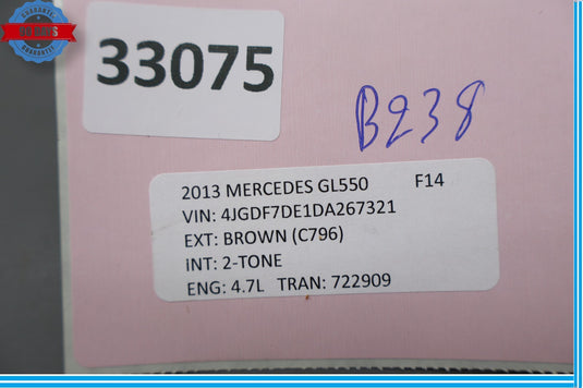 12-19 Mercedes GL550 GL450 X166 Rear Left Driver Side Door Control Module Oem