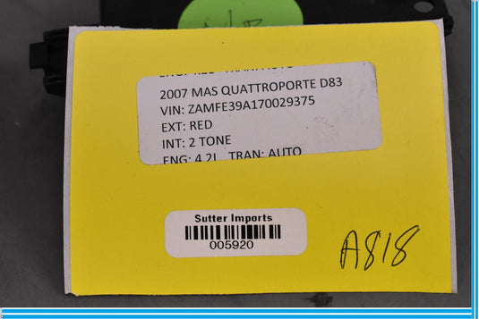 03-12 Maserati Quattroporte Parking Assist Control Module Unit ECU Oem